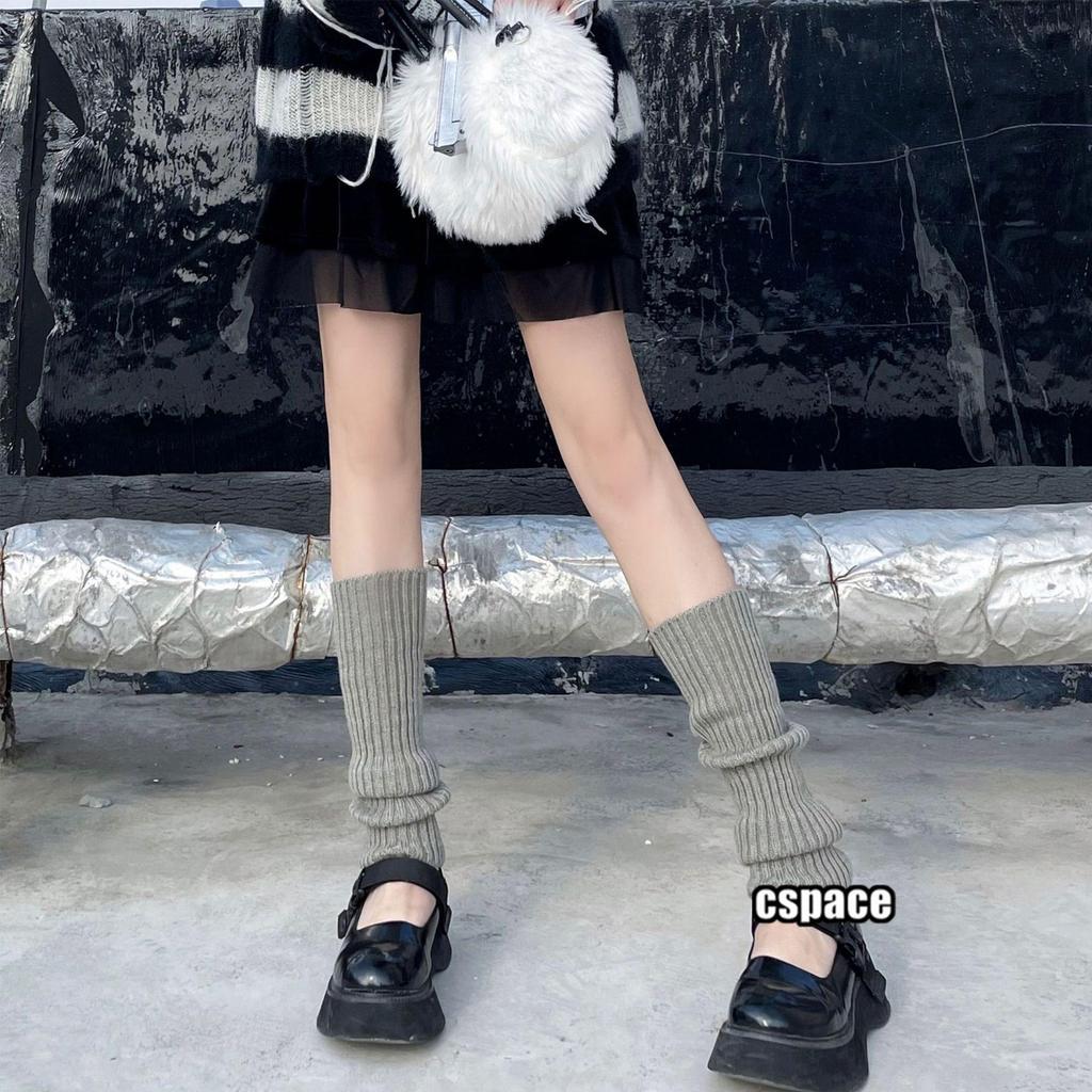 Guêtres Tricotées Blanches pour Femmes - Style Y2K Japonais, Chaussettes Longues Lolita Automne/Hiver