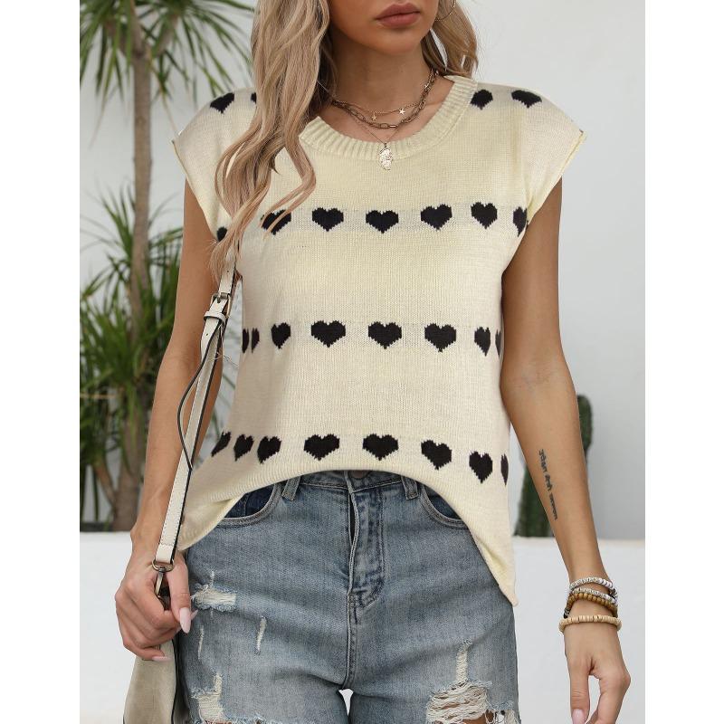 Women's Fall and Winter Solid Color Knit Loose Crew Neck Short-sleeved Sweater