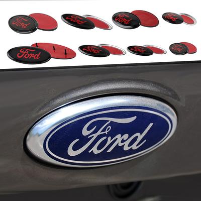 UENT8 Replacement Car Front Hood Emblem Rear Boot Badge Front Grille Logo Sticker For Mustang Focus Fiesta EcoSport ESCORT Mondeo