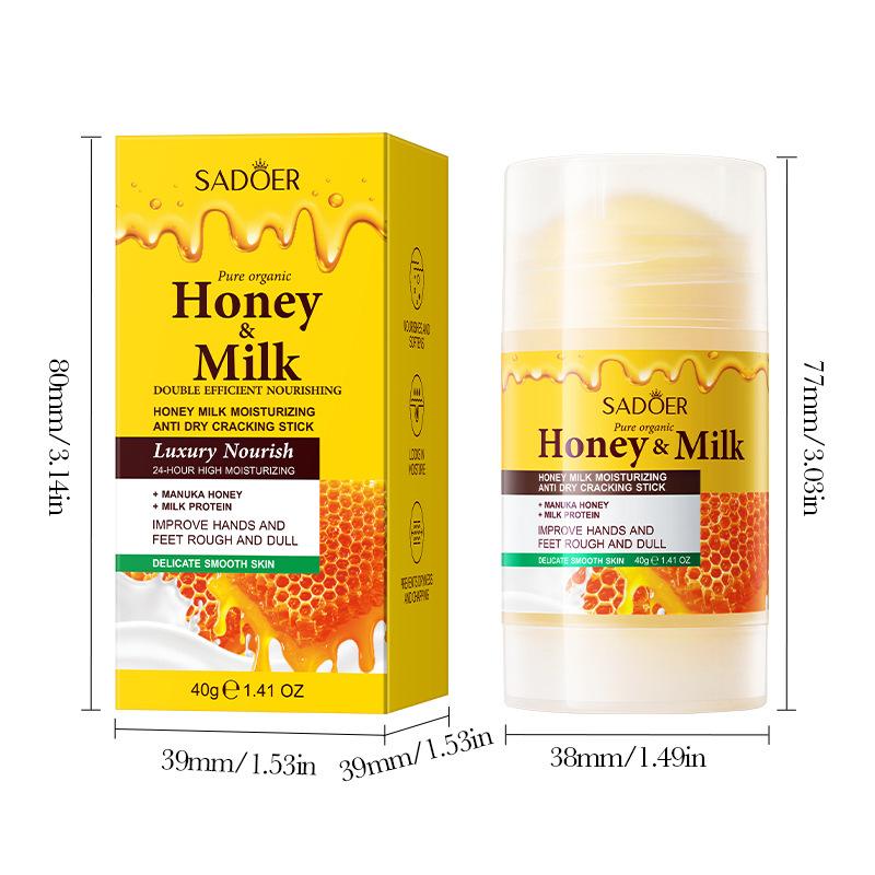 Honey Milk Moisturizing Stick Hand Foot Care Balm Anti Dryness Hydrating Nourishing Skin Cream 40g