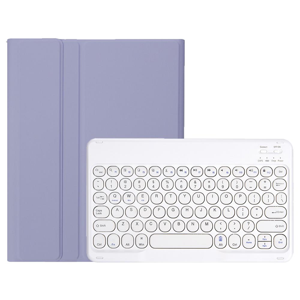 

YAM29 Leather Case for Lenovo Tab 10.1 (2025)/Zhaoyang K10C/S10 TB-311FU/XC TBF1 2025 Round Keycap Bluetooth-Compatible Keyboard Purple