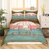 Happy Camping Comforter Cover King, Summer Camping Decoration Bedding For Boy Teens Family, Beach Vacation Style Duvet Cover Set