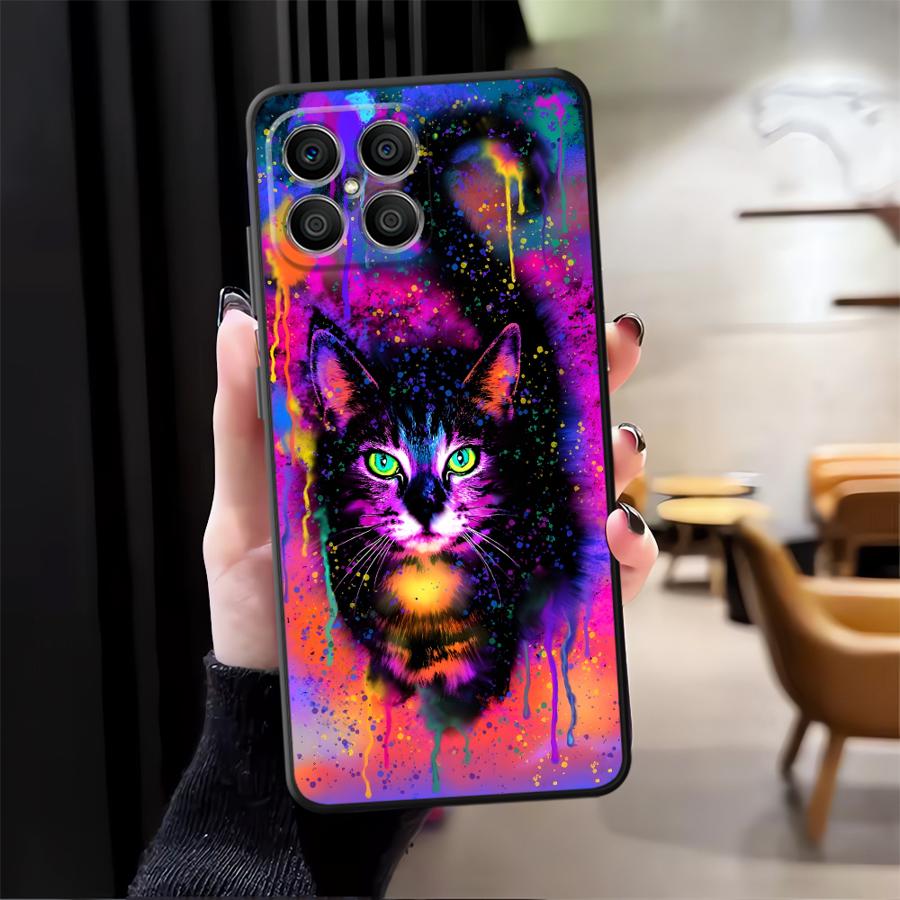 Funda Phone Cover Case for Honor X6 X5b 200 400 Lite 8X Magic5Lite 70 X8 X9a 90 X7 Cool Colored Cat