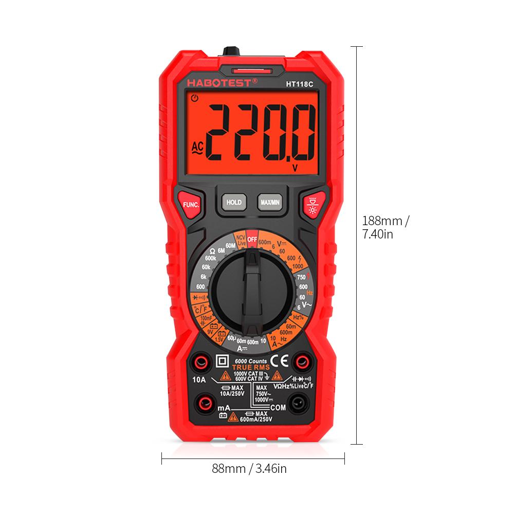 Buy HT118C Digital Multimeter Manual Range Multimeter 6000 Counts True