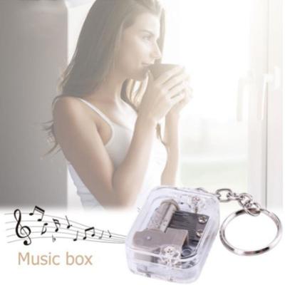 Useful Handy Crank Mini Keychain Mechanical Movement Music Box Musical Instrument