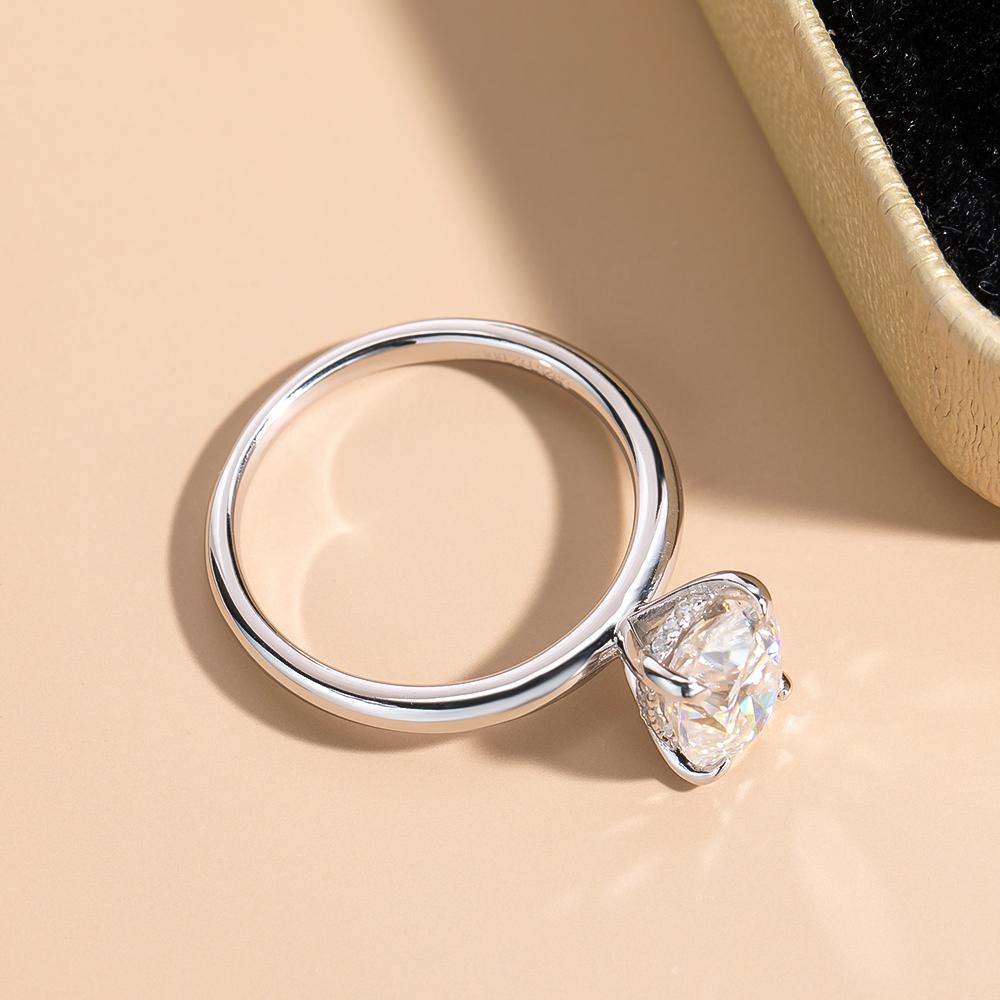 7x9mm Oval Cut Full Moissanite Ring for Women CopperHidden Halo Diamond Rings Engagement Wedding Band Jewelry Gift