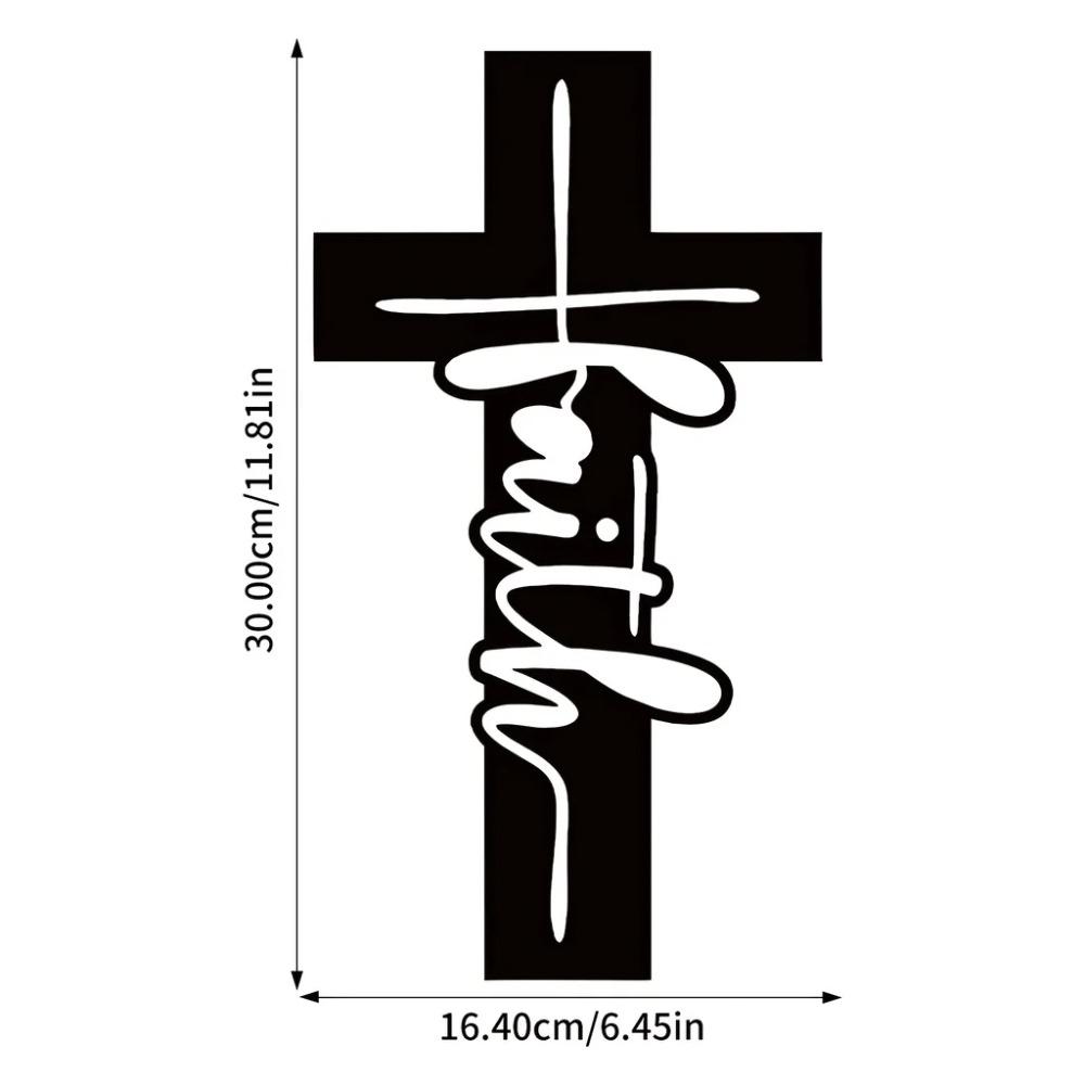 1pc Exquisite Faith Cross Metal Wall Art - Ideal Religious Gift for Christian Home Decor