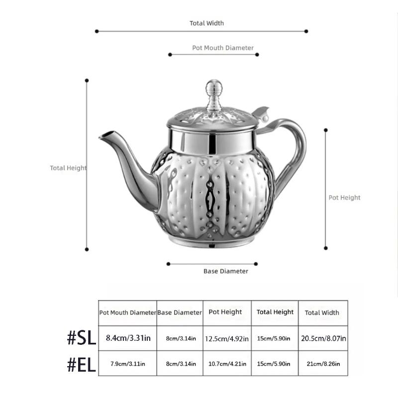 Elegant Electroplated Tea Pot Stainless Steel Teapot with Ergonomic Handle for Home Camping and Office Use