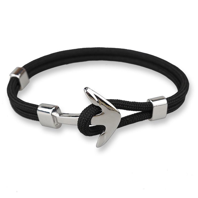 2018 Hot Selling SH Silver Anchor Paracord Bracelet for Couples