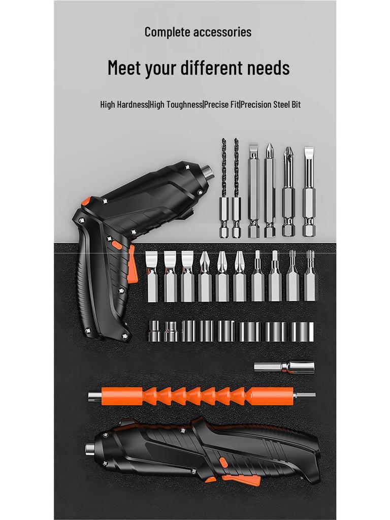 Rechargeable Mini Electric Screwdriver Set - Handheld, Multifunctional, with Lithium Battery.