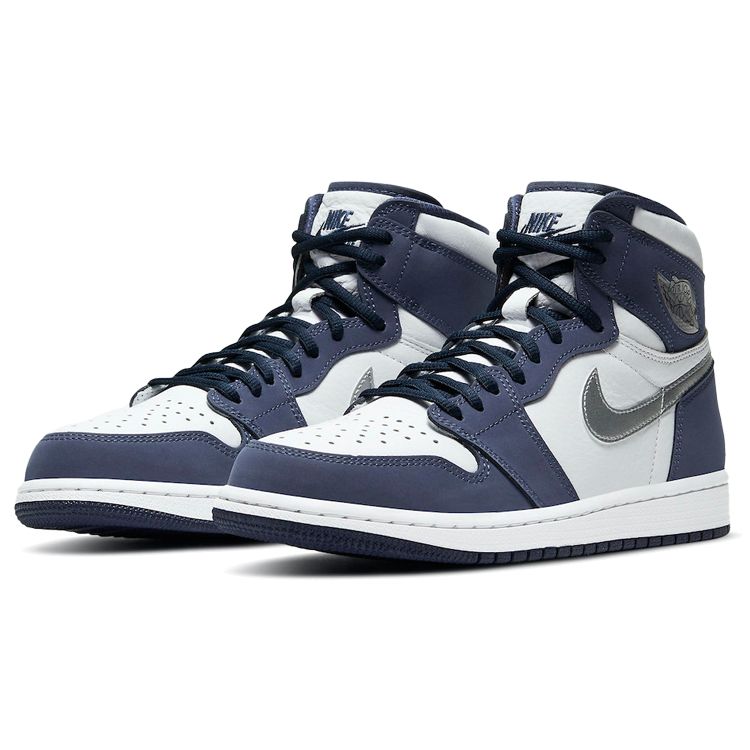 Air Jordan 1 Retro High CO.JP Midnight Navy 2020 Unisex Sneakers Blue White Metallic-Silver DC1788-100