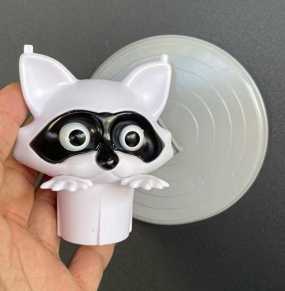 Cute Raccoon Toilet Paper Holder Playful Bathroom Decor With Trash Can Lid Cover Unique Gift Idea Funny Home Accessory