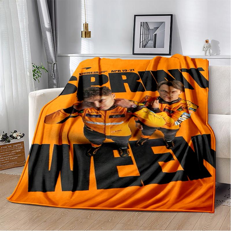 3D Landos Norris F1 Racer Soft Plush Blanket,Flannel Blanket Throw Blanket for Living Room Bedroom Bed Sofa Picnic Cover Gift