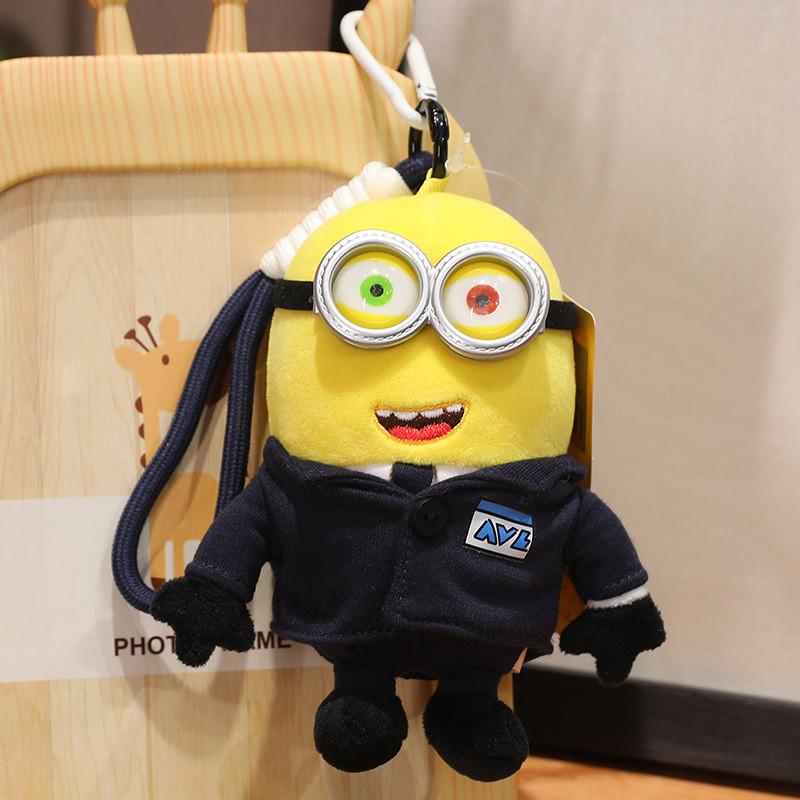 

Adorable Cartoon Yellow Plush Doll Keychain Accessory Perfect For Kids And Teens Bob
