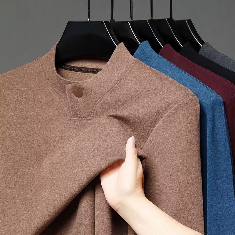 2025 German Velvet Stand Collar Slim-Fit Sweatshirt: Warm, Casual, Long-Sleeve, Solid Color