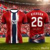 Summer Norway Soccer T-shirt Tops Soccer 3D Print Football Jersey Men's Casual Tee Shirt Breathable Men Women Short Sleeves Top