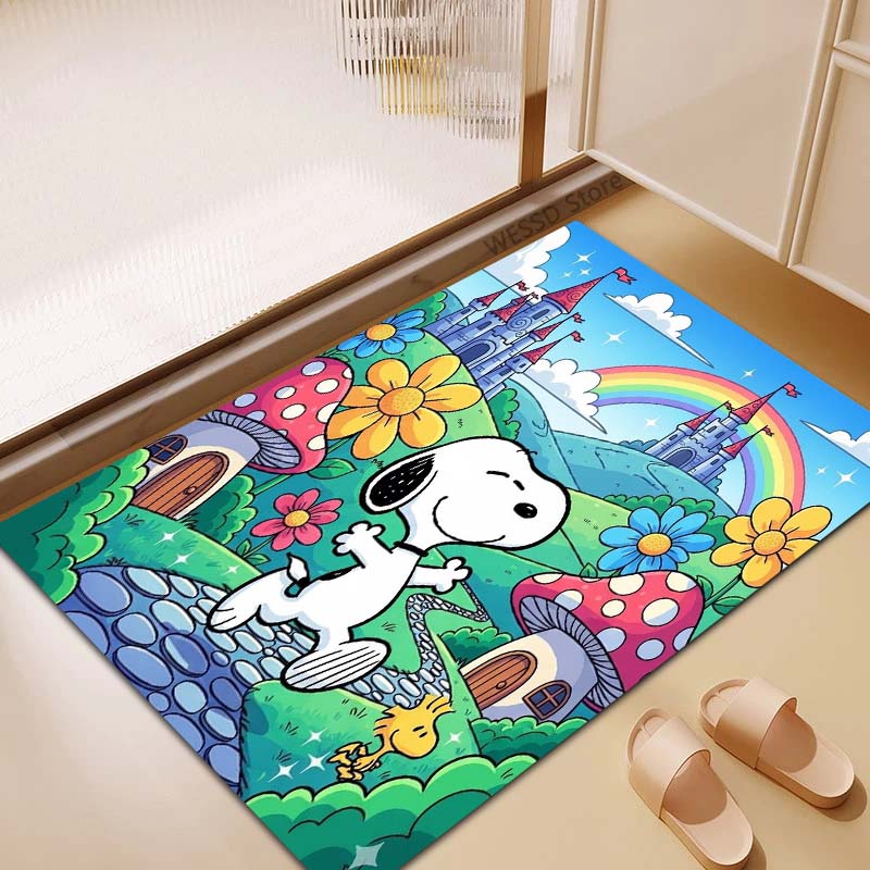 3D Snoopy anti-slip rug, suitable for living rooms, bedrooms, game rooms, sofas, home décor, doormats