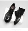 Men's British Style Cowhide Lace-up Leather Dress Shoes - Large Size, Thick Sole for Business