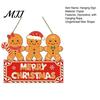Christmas Photo Background Prop Gingerbread Man Wooden Hanging Sign for Front Door, Merry Holiday Party Ornament Plaque with Lanyard, Wall Decoration