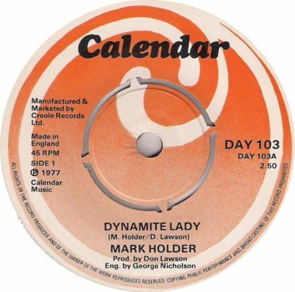 

7inch Record MARK HOLDER Dynamite Lady Dynamite Fuse DAY103 Calendar 1977 UK SoulFunk Used