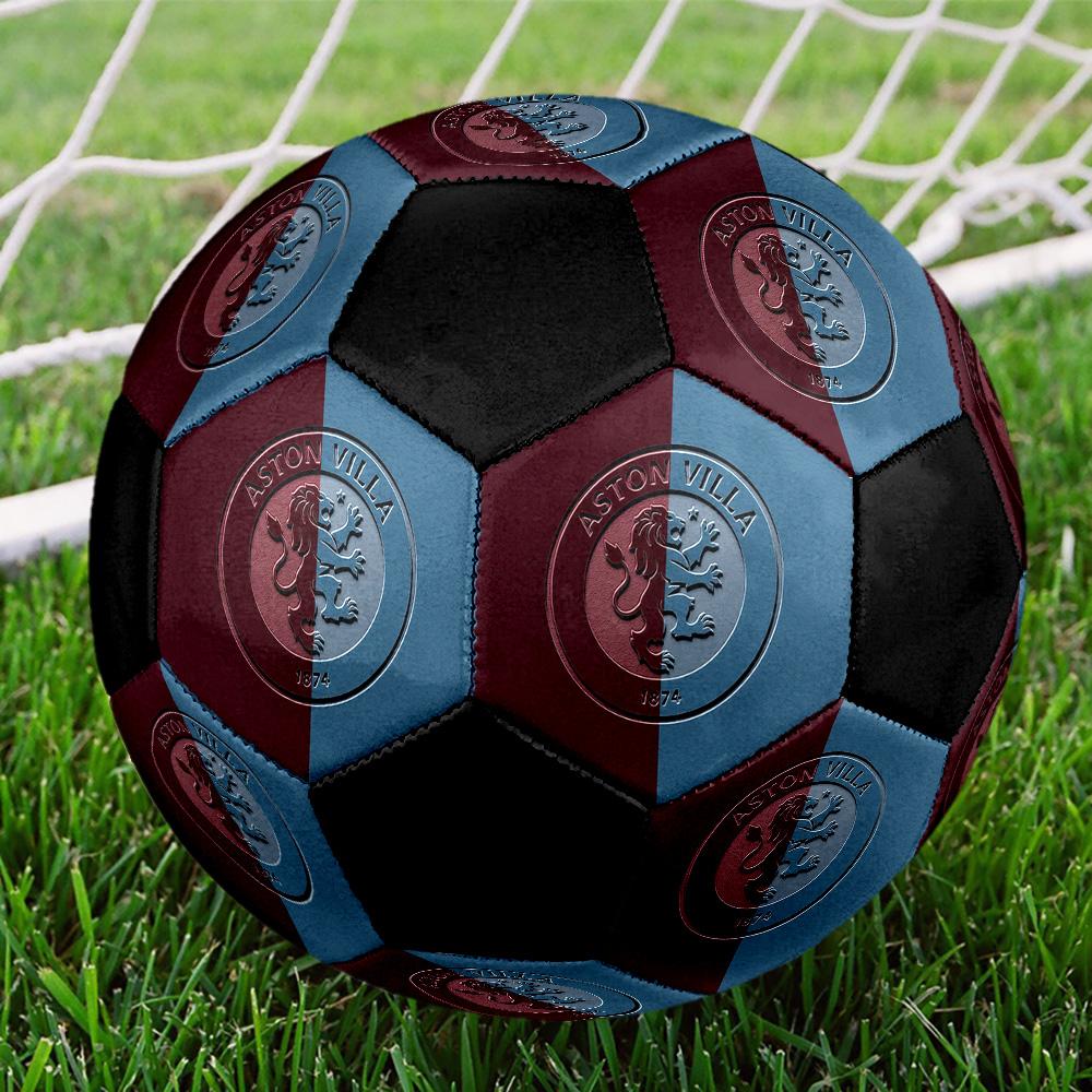 Aston Villa F.C Soccer Ball Colorful All Ages Machine Stitched PVC Competition Ready Durable High-Bounce.SIZE5