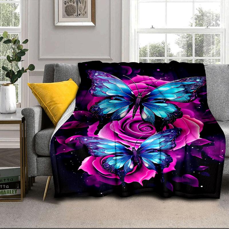 Neon Butterfly Dreamscape Blanket Flannel Blanket Throw Blanket Sofa Cover Blanket Soft Premium Blanket Picnic Blanket Tv Blanket Gifts