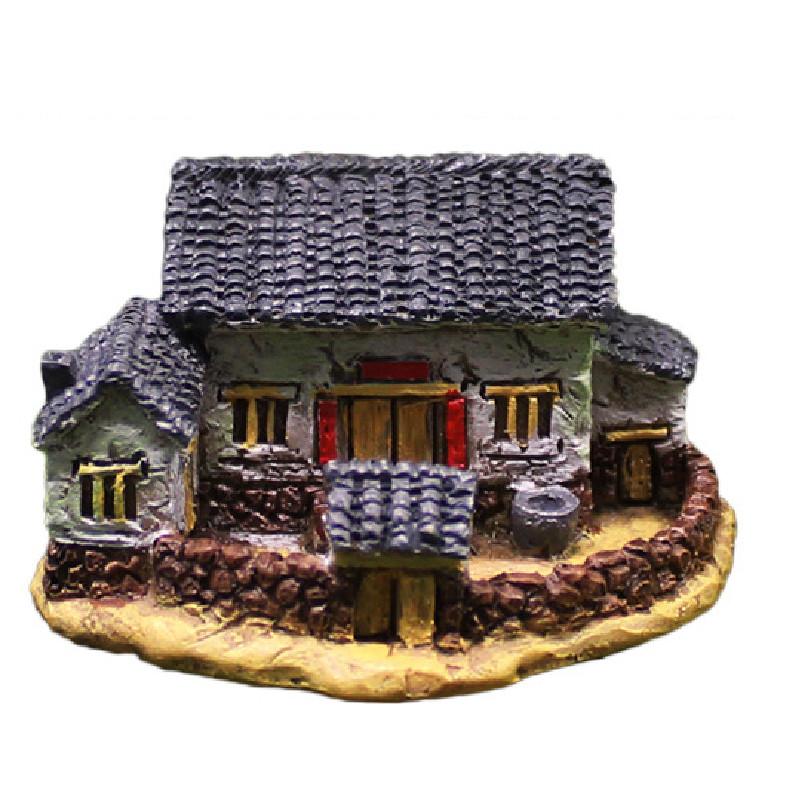 Village Resin House Miniature With Moss For Diy Landscape Art And Gifts Festive