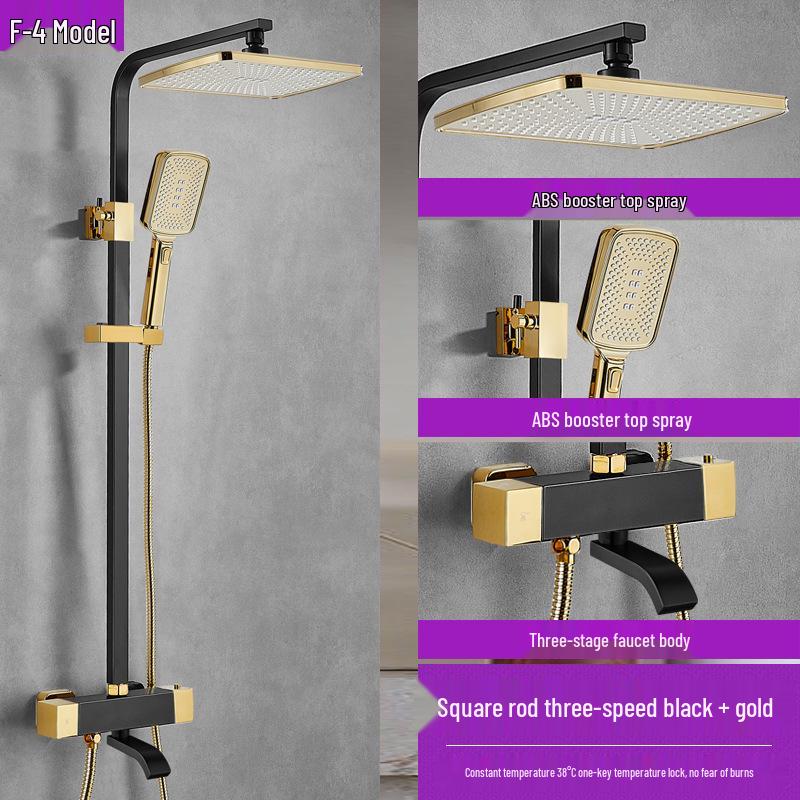 Thermostatic Shower Set with One-Touch Temp Lock & Boost Shower Head