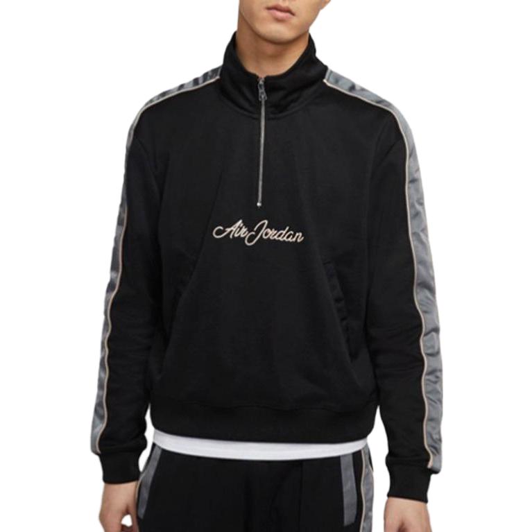 Jordan Remastertes Stehkragen-Halb-Zip-Sweatshirt Herren Tops Schwarz CJ0269-010