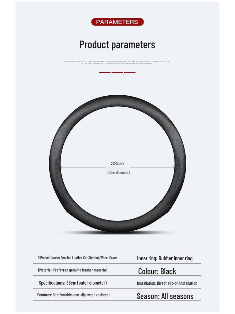Genuine Leather Steering Wheel Cover for Honda Civic, Accord, XRV, Vezel, Fit, Avancier, CRV, Breeze, Lingpai