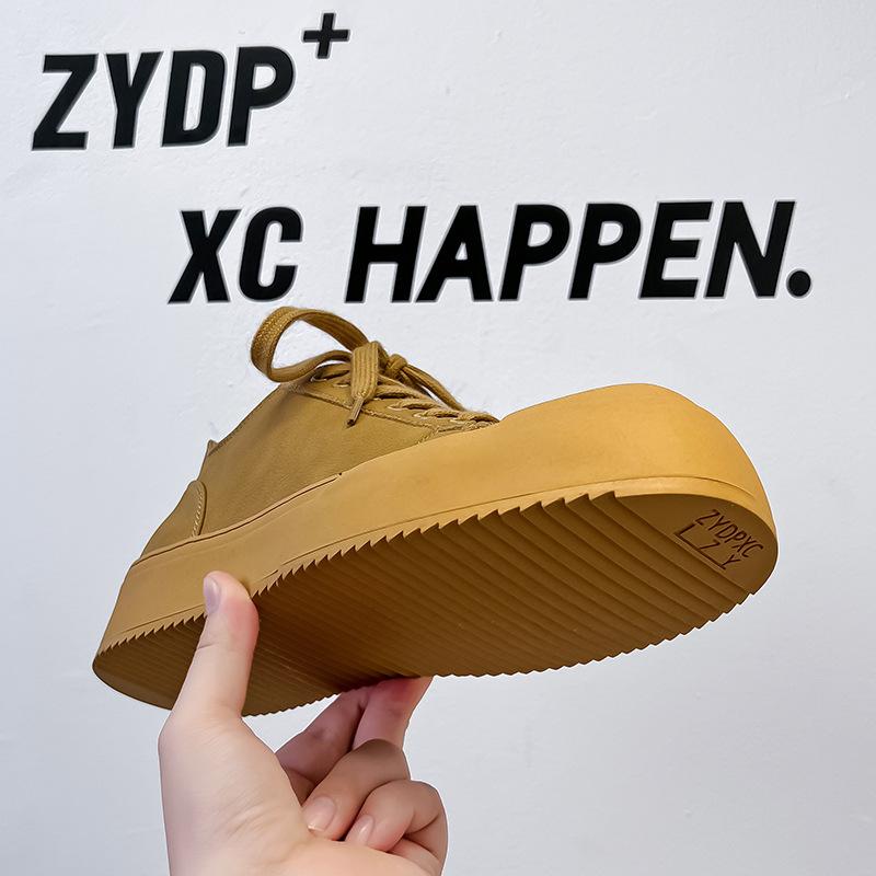 Men's Shoes American Lace-up Sports Men's Board Shoes Big Head Casual Platform Heightening Derby Shoes 24326-A