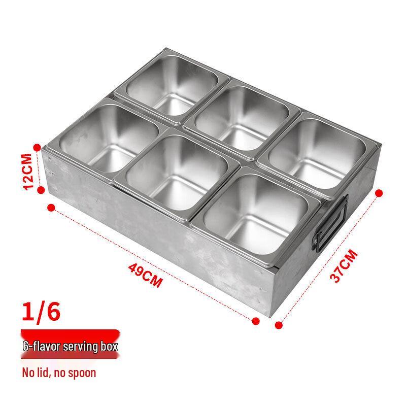 Stainless Steel 6-Compartment Condiment Organizer