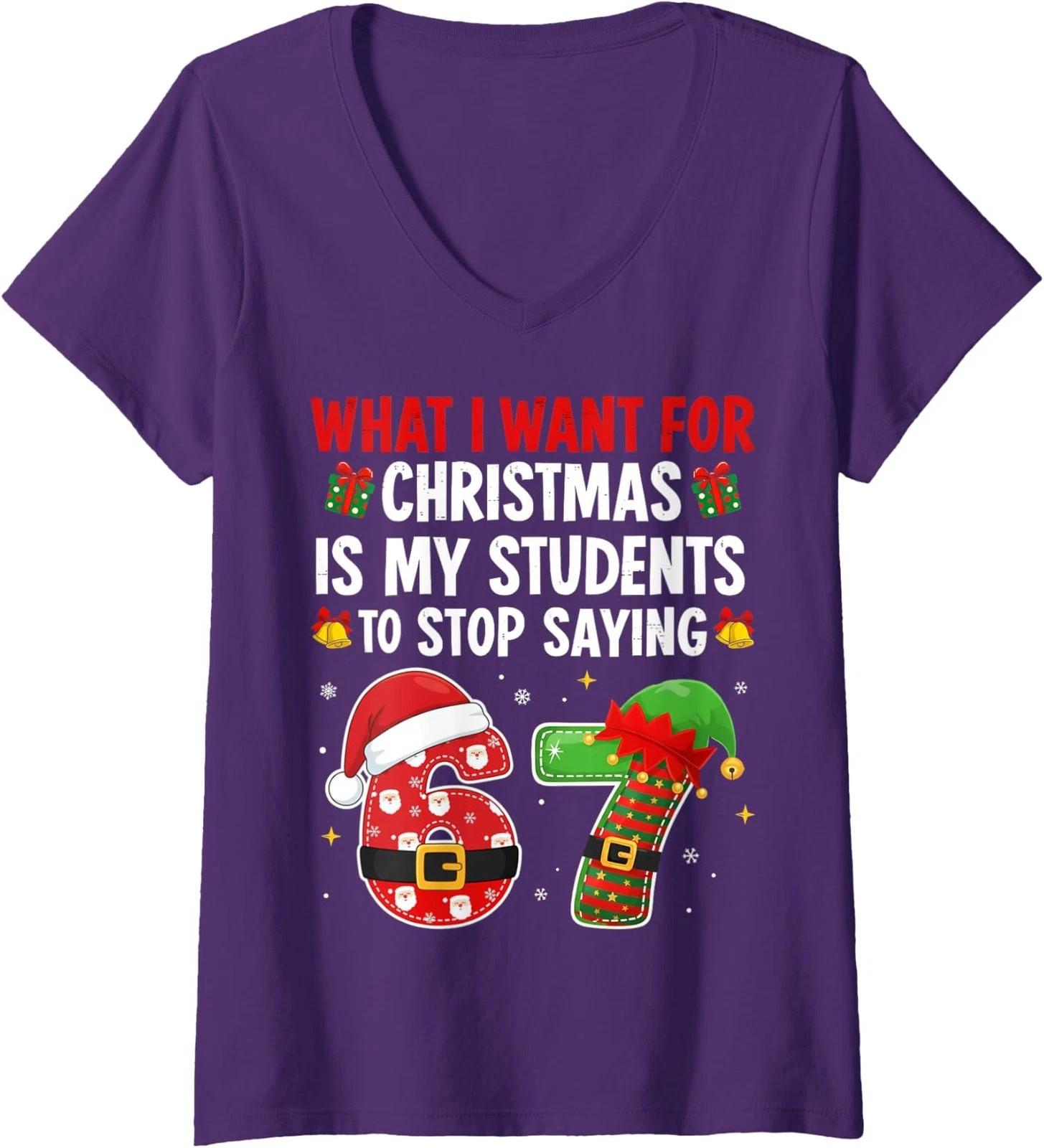 Meme Six Seven Christmas 67 Meme Nice Naughty Ladies Crewneck T-Shirt 3XL