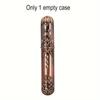 1 Piece Retro Embossed Alloy Needle Box with 24 Pieces Side Threaded Blind Needle Set, Sewing Needle Storage Container, Elegant Craftsmanship