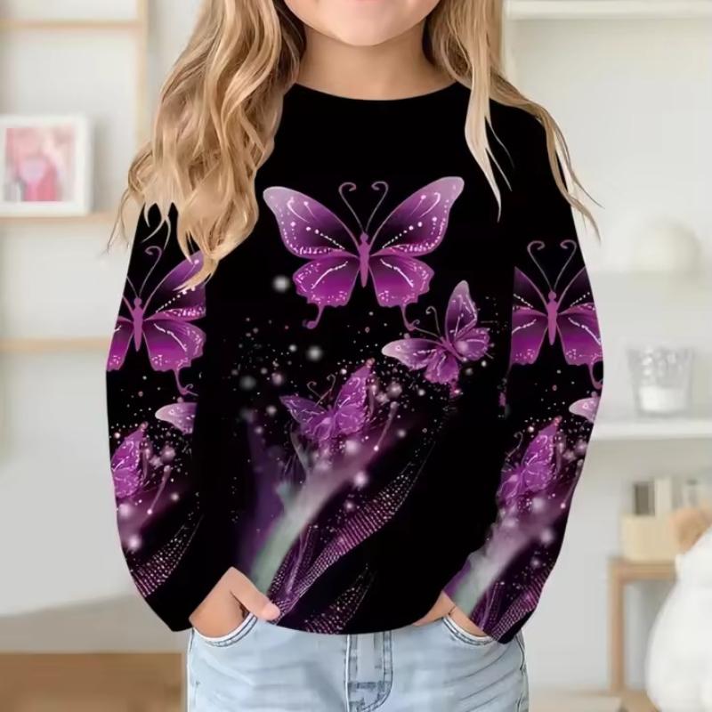Top Unisex per Bambini Stampa Cartoni Animati Carino Manica Lunga Morbido Comodo Top Uomo Donna