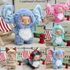 17cm Für Labubu Kleidung Niedliche Verkleidungspuppe Kleid Plüsch Set Tier Elefant Modische Kleidung Süß Kuschelig Stofftier Flauschig Umarmbar Kawaii Komfort