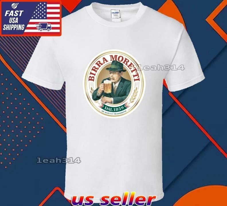 New Shirt Italian Birra Moretti Logo T-Shirt Funny American Unisex Size S-5XL 2XL