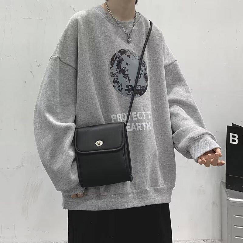 

Мужской свитшот с круглым вырезом для весны и осени, с длинными рукавами, в стиле ленивый американский ретро хип-хоп, модный брендовый пуловер, мужской топ, горячий стиль 5XL