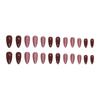 European And American Style Solid Color Cherries Red Flash Manicure White Spice Girl Glitter Powder Fake Nails Wear Nail Pads 24