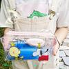 Transparent Large Capacity Pencil Case Cute Cartoon Printing Portable Cosmetic Bag For School Office