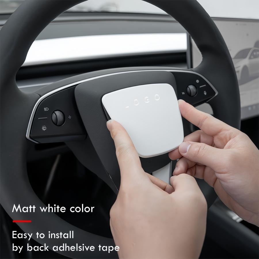 For Tesla Model Y Juniper 2025 2026 Steering Wheel Cover Model 3 Highland Matte White Steering Wheel Trim Kit Protector Accessor
