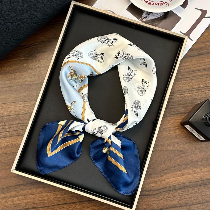 Polka Dot Silk Scarf Square Scarf High-end New Versatile Decorative Scarf Scarf Scarf Neck Cashew Flower Scarf Shawl Can Be Used As a Tube Top