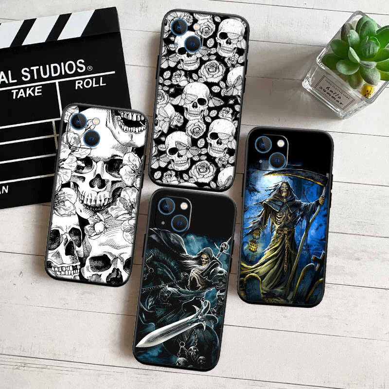 MH66 Grim Reaper Skeleton Skull Phone Shell Case for Redmi Note 8 9 10 11 11S 10C 10X 10A 10T 9A 9C 9T 9S 8T Pro Max Plus Prime