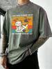 I Want To Have Coffee With My Cat Prints Men Washed Tee Shirt Casual Soft TShirts Breathable Loose Clothes Cotton Summer Top