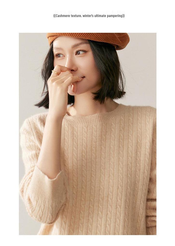 2025 Fall/Winter Women's Round Neck Loose Fit Cashmere Sweater