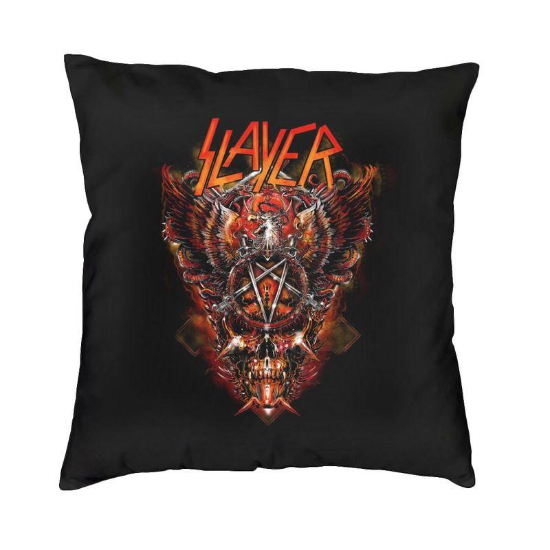 Modern Heavy Metal Rock Band Slayers Cushion Cover Velvet Pillow Case Living Room Decoration Pillowcase
