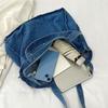 Casual Portable Women Denim Shoulder Bags Simple Large Capacity Ladies Handbags Solid Color College Style Female Tote Bag