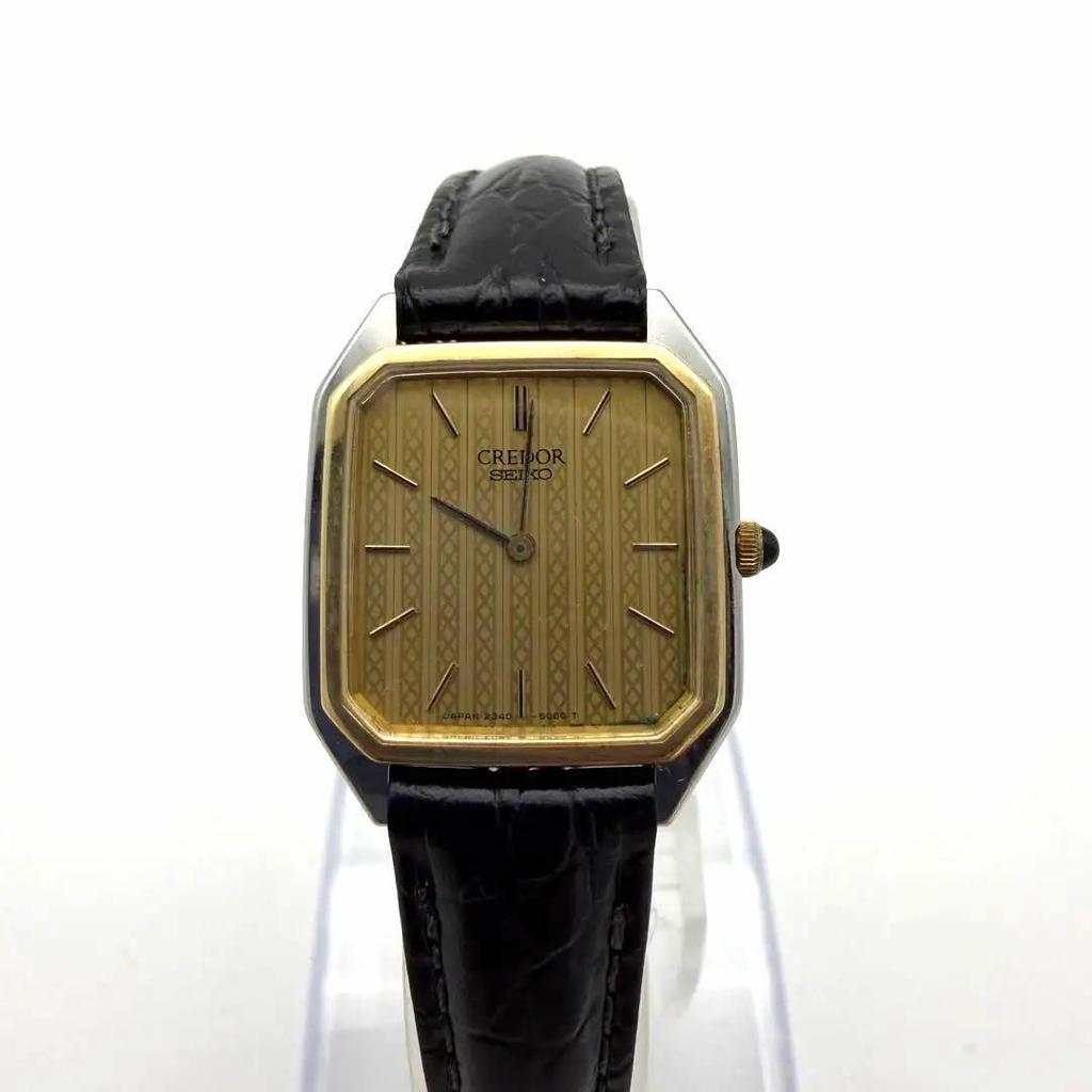 Used SEIKO CREDOR 2340-5000 Quartz Gold Working Item