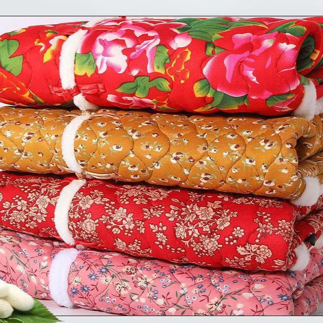 Women's Clothing Fleece-Lined and Thickened   Northeast Large Flower Padded Jacket Cotton Coat  Web Red Jacket