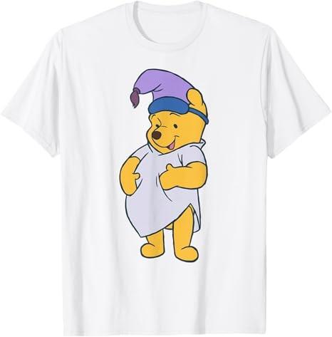 Winnie The Pooh Cute Pooh Ready To Sleep Big White Tshirt S